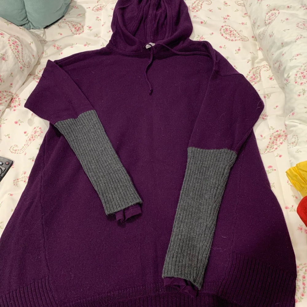 Athleta Purple and Gray Women's Merino Wool Sweater